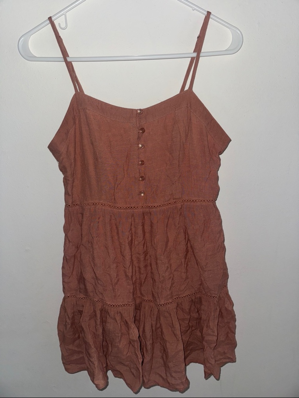 Love Tree Rust Pink Mini Dress with Spaghetti Straps